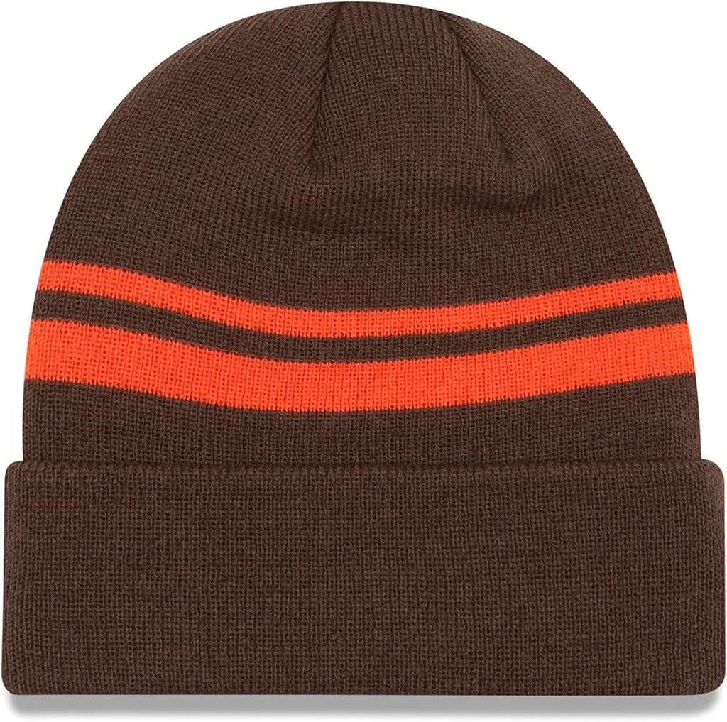 New Era Unisex-Adult NFL Official Sport Knit Classic Striped Knit Beanie Cold Weather Hat (Cleveland Browns)