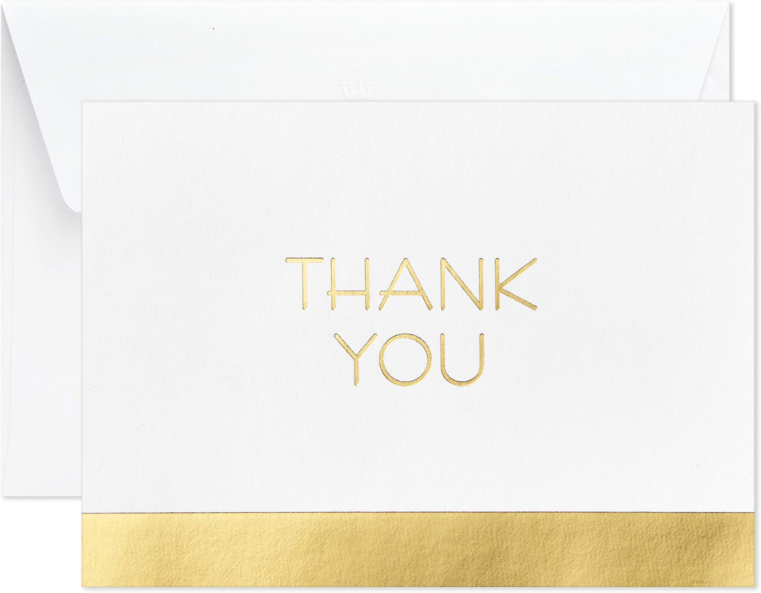 Hallmark Thank You Cards, Gold and White Bulk (40 Thank