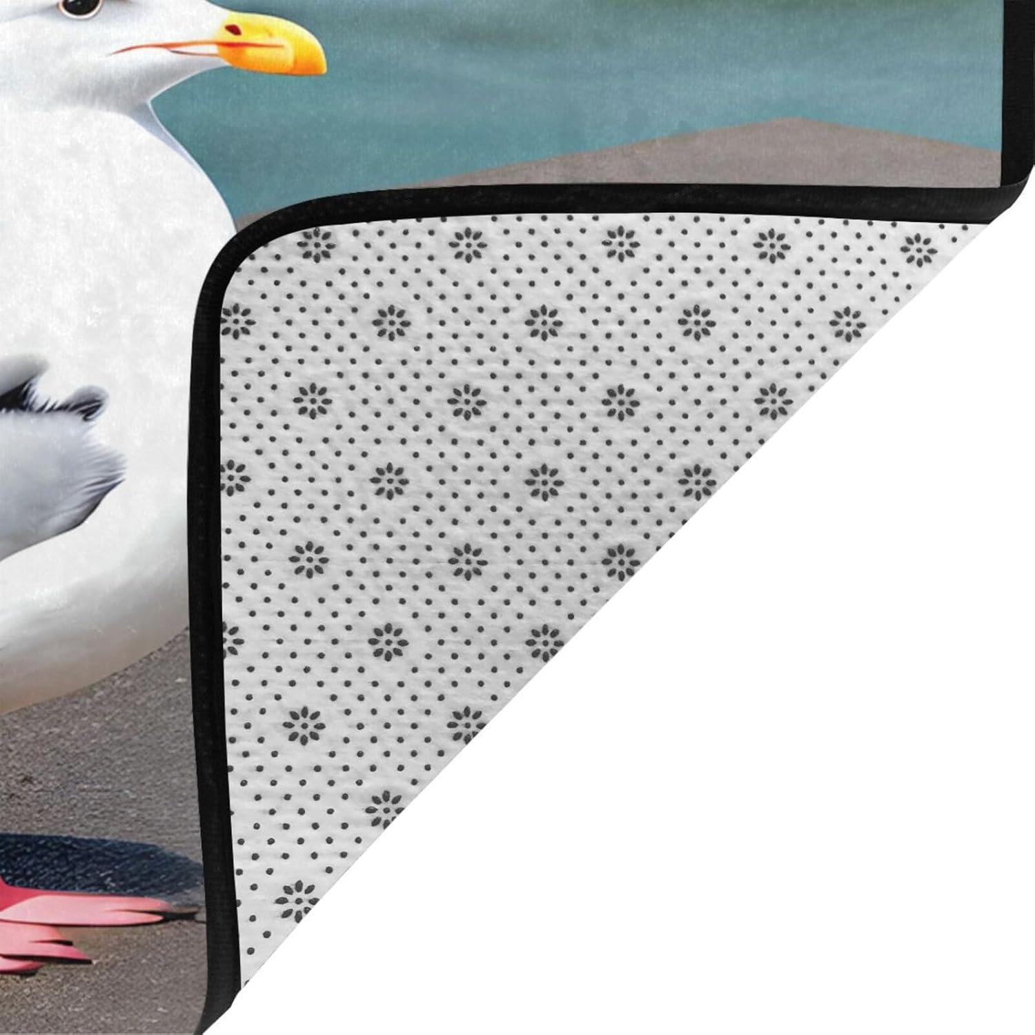 Cute Seagull Printed Flannel Floor mat 80x58 inches for Bedroom, Living Room, Study Room Decorative Carpet
