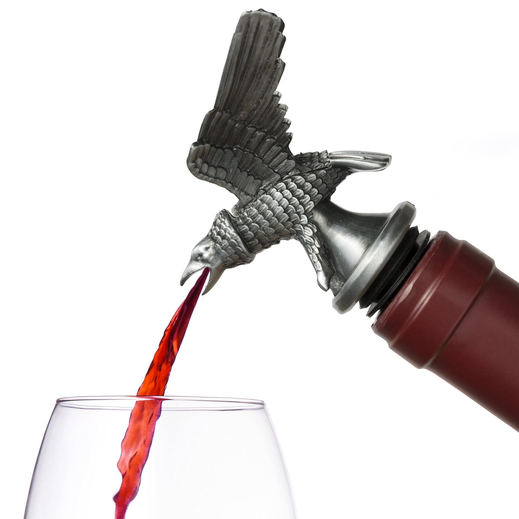 Verseur à Vin Avec Aérateur Tête De Taureau - Argenté - Bouchon Silicone - Pour Bouteille De Vin, Spiritueux