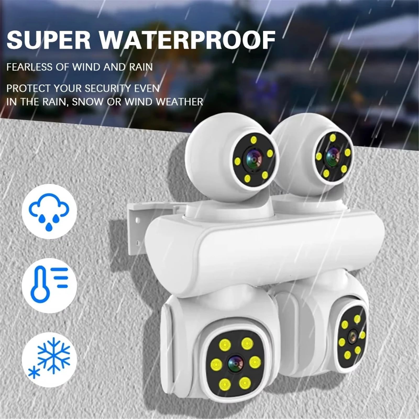Jaxcam 20MP 10X ZOOM Kamera z czterema obiektywami WIFI IP CCTV Cztery PTZ Zewnętrzny wodoodporny dwukierunkowy domofon Motion Track Kamera ICAM365(20MP WIFI No Card)