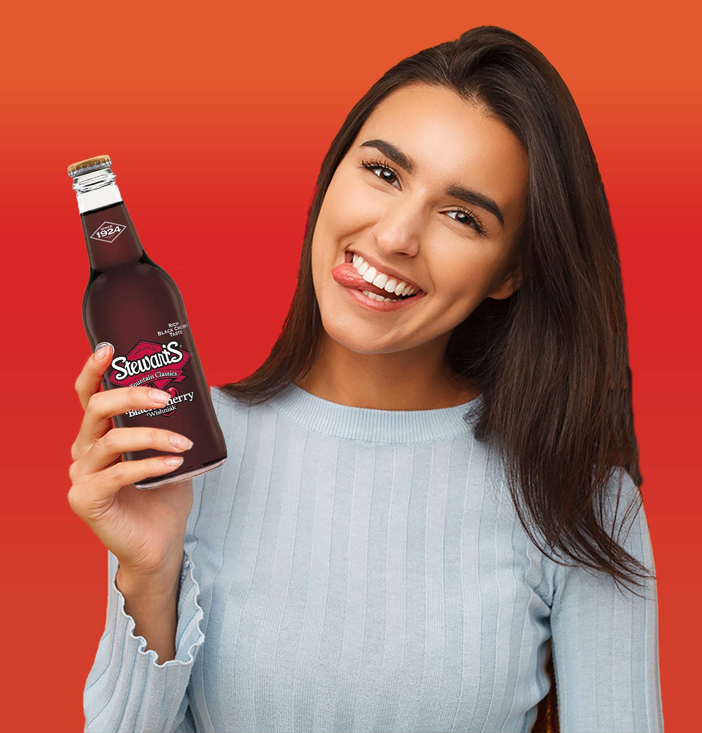 Stewart's Wishniak Black Cherry Soda, 12 fl oz (12 Glass Bottles)