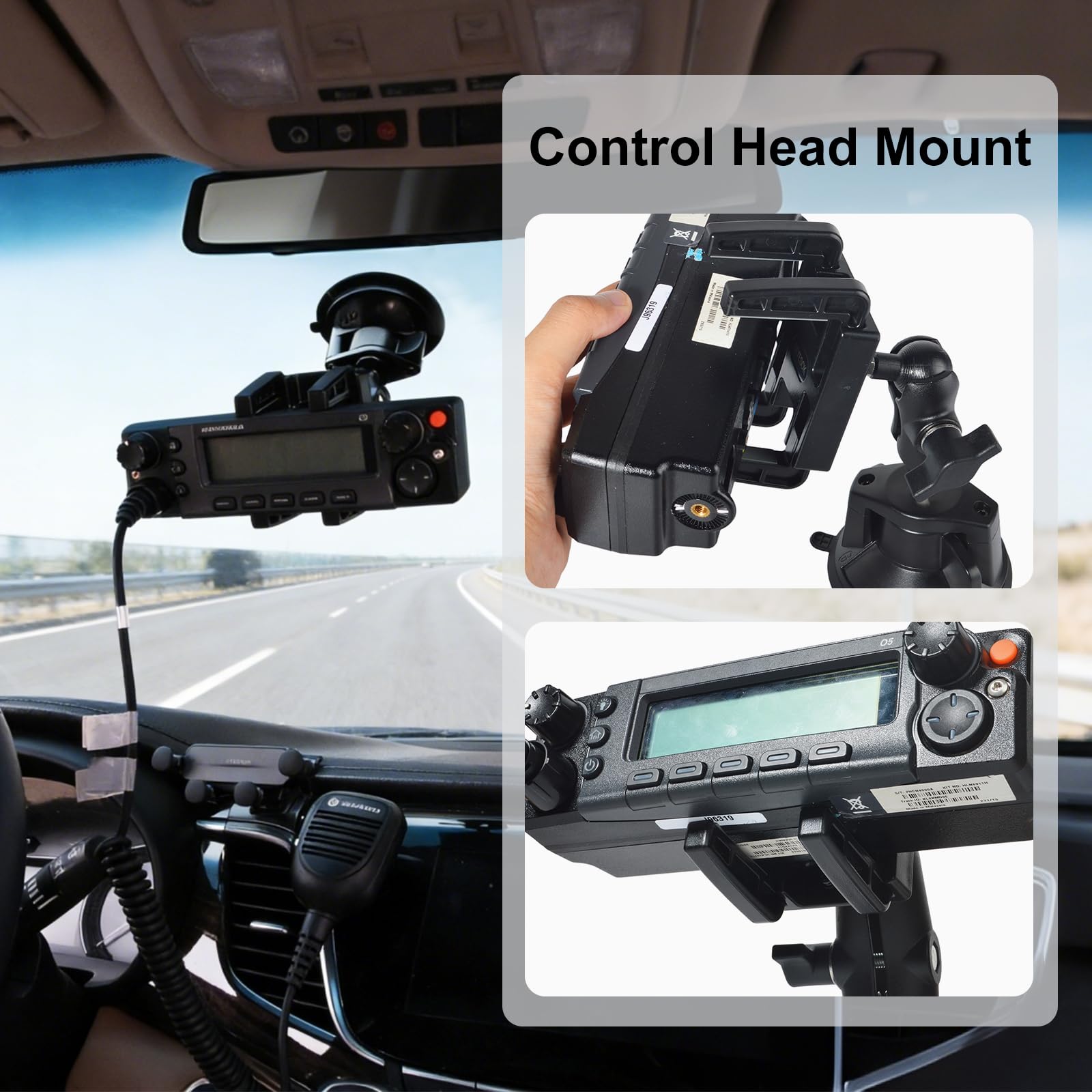 Support à Ventouse pour Têtes de Commande d’Émetteurs-Récepteurs Mobiles, Support de Montage pour Radio Amateur Mobiles, Compatible avec Icom IC-2730A, TYT TH-9800D, Anytone AT-588UV - 2