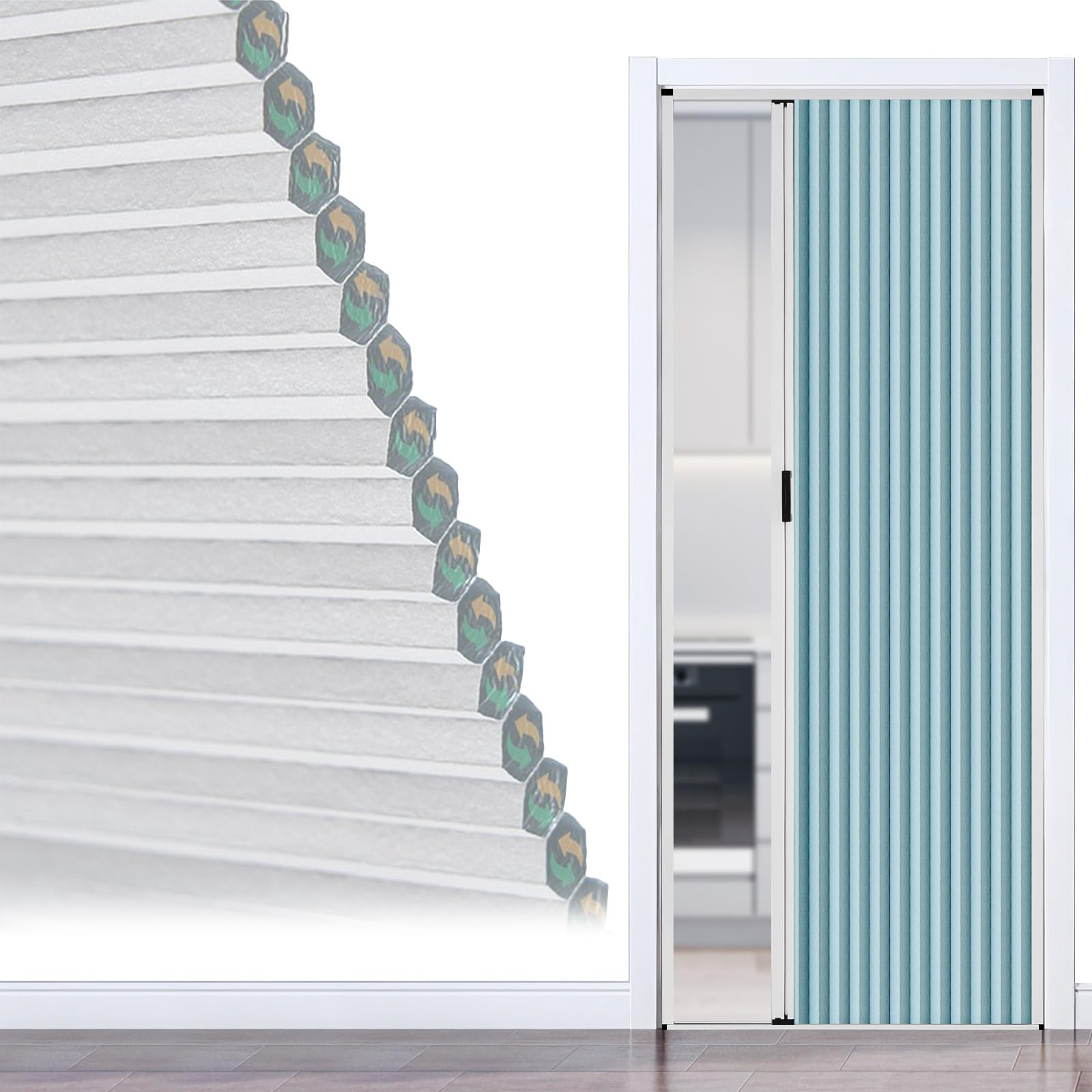 Cloison intérieure gain de place pour séparer une pièce sans travaux grâce à la porte accordéon