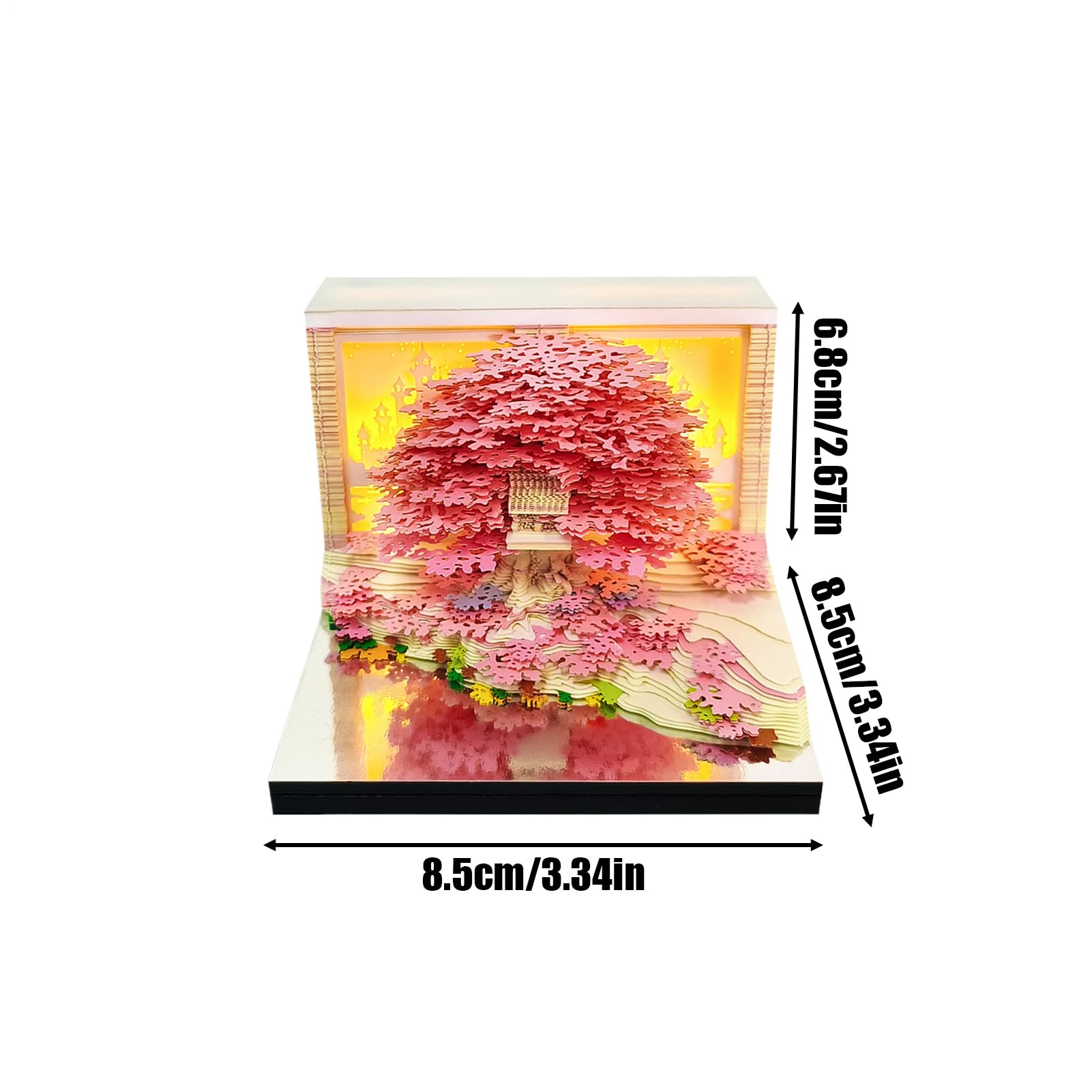Kalender 2026 mit Zeitstück-Design Blumen-Haus 3D-Papierskulptur-Design | Jahreskalender 2026 Für die Schule das Klassenzimmer die Lehrer den Pendler den Urlaub und das Fitnes