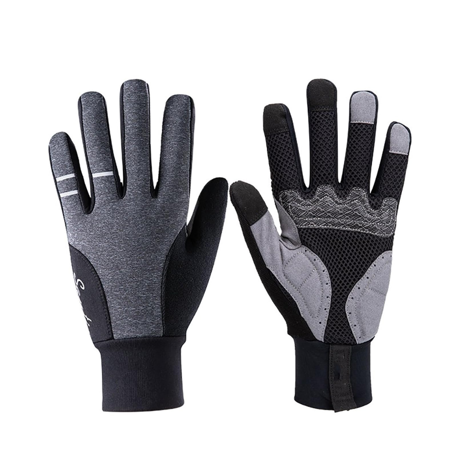 PuCio Fahrradhandschuhe Winter Thermal Fleece Vollfinger Touchscreen MTB Rennrad Handschuhe Männer und Frauen (Farbe : 2, Size : XL)