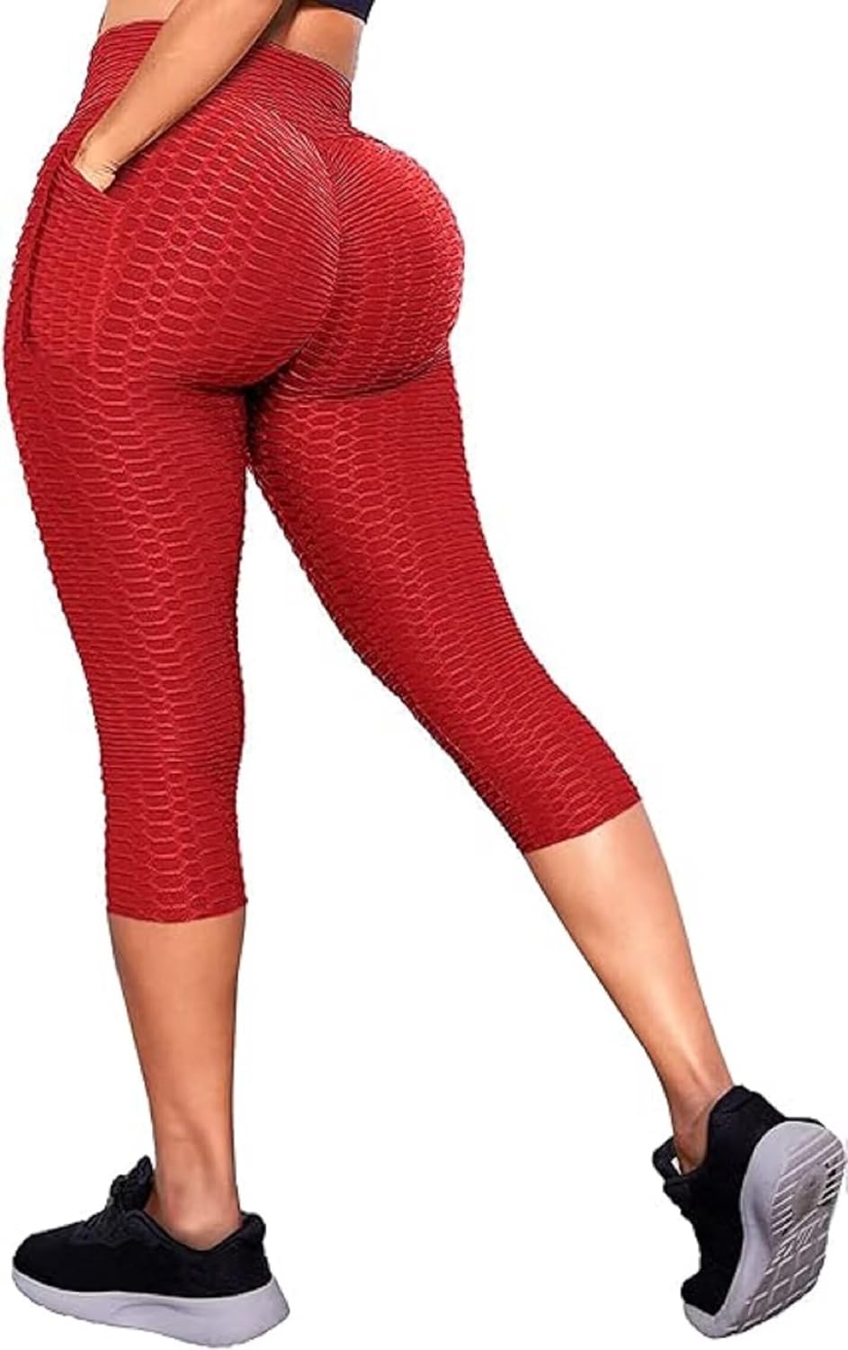 Leggings Women's High Waist Yoga Pants Butt Lift Tummy Control Leggings Textured Scrunch Booty Tights