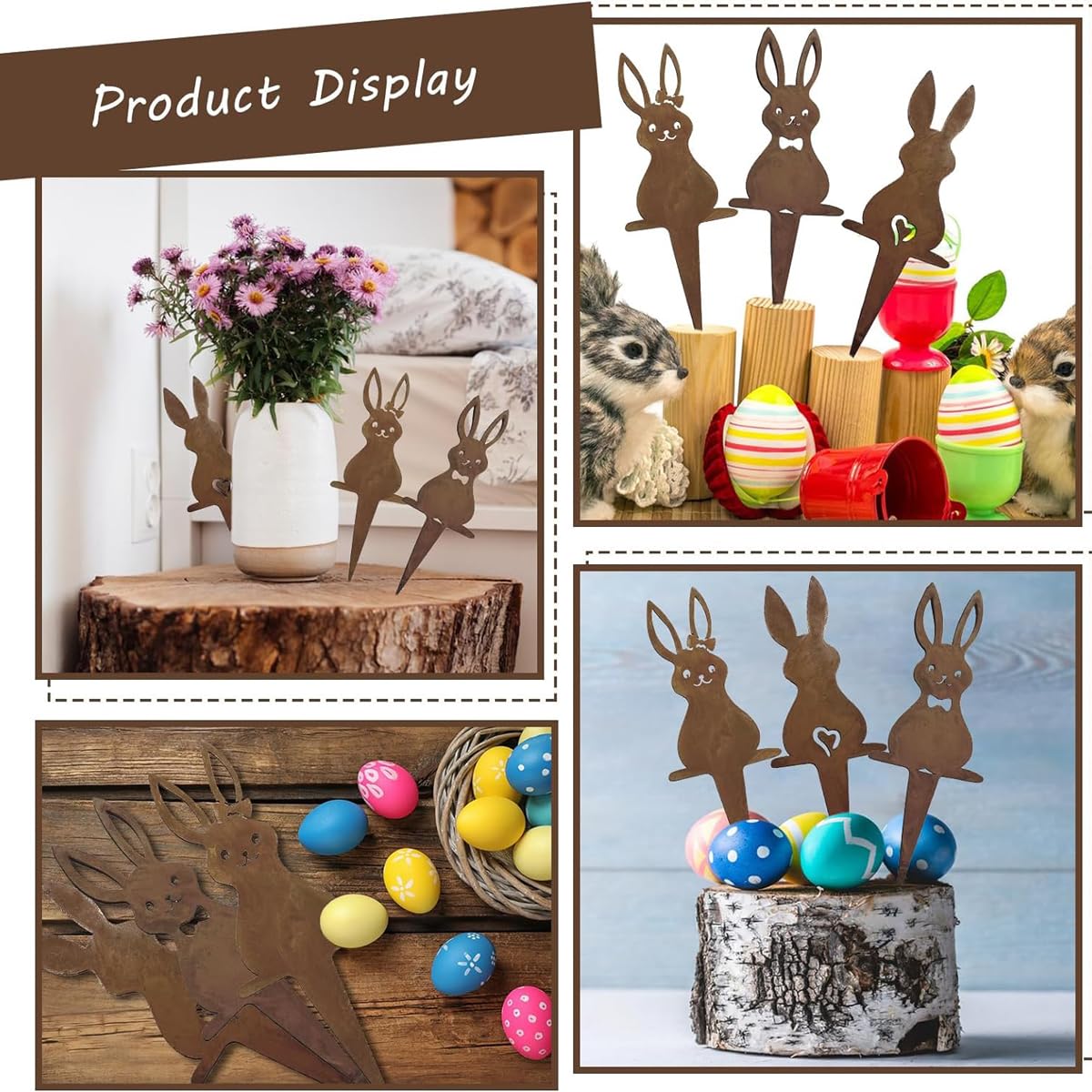 DBALL 3 in 1 Lapin de Déco Jardin Mmétal Rouillé Fer Lapin de Pâques Piquets de Jardin Lapin de Paques pour Deco Paques Exterieur Fête de Pâques Decoration Printemps DBALL 3 in 1 Lapin de Déco Jardin Mmétal Rouillé Fer Lapin de Pâques Piquets de Jardin Lapin de Paques pour Deco Paques Exterieur Fête de Pâques Decoration Printemps
