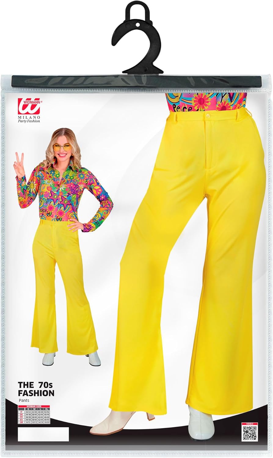 W WIDMANN MILANO Party Fashion - Women's 70s Hippie Reggae Flower Power Disco Fever Mardi Gras Trousers