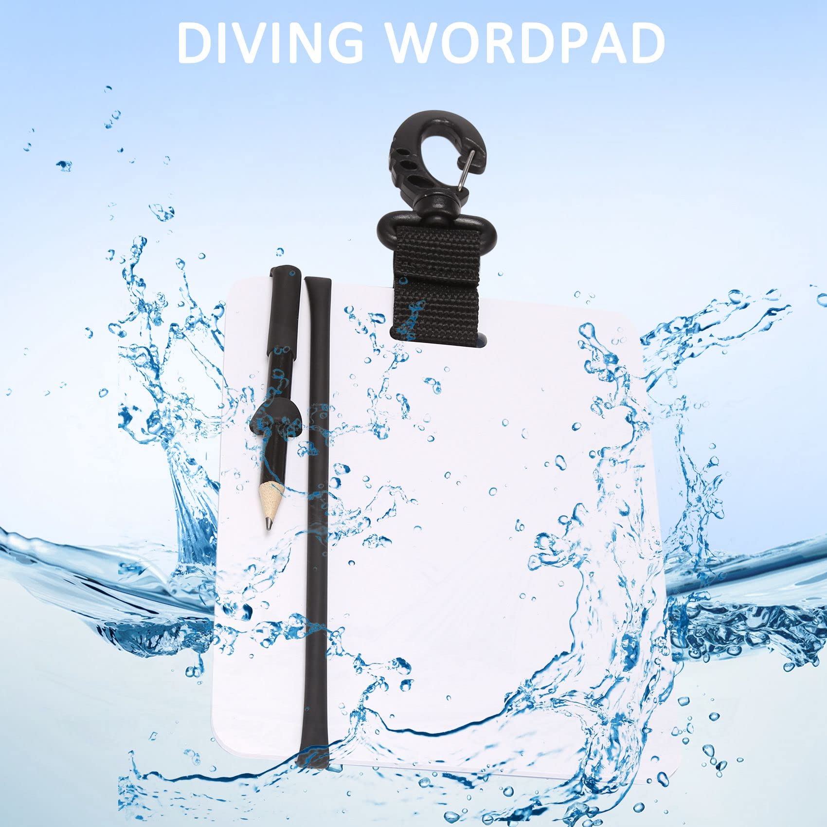 BROLEO Ardoise D'écriture Subaquatique – Tableau De Plongée Compact, Léger, Avec Stylet Et Boucle 360° – Idéal Pour Communiquer Sous L'eau