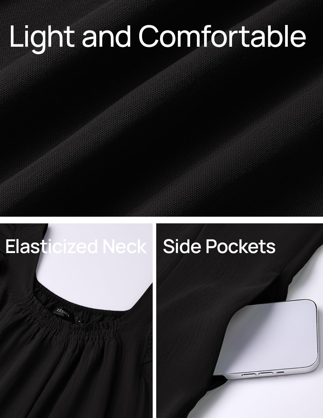 ZESICA Women's Summer Loose Jumpsuit Casual V Neck Sleeveless Oversized Wide Leg Pant Overalls Romper with Pockets - Image 6