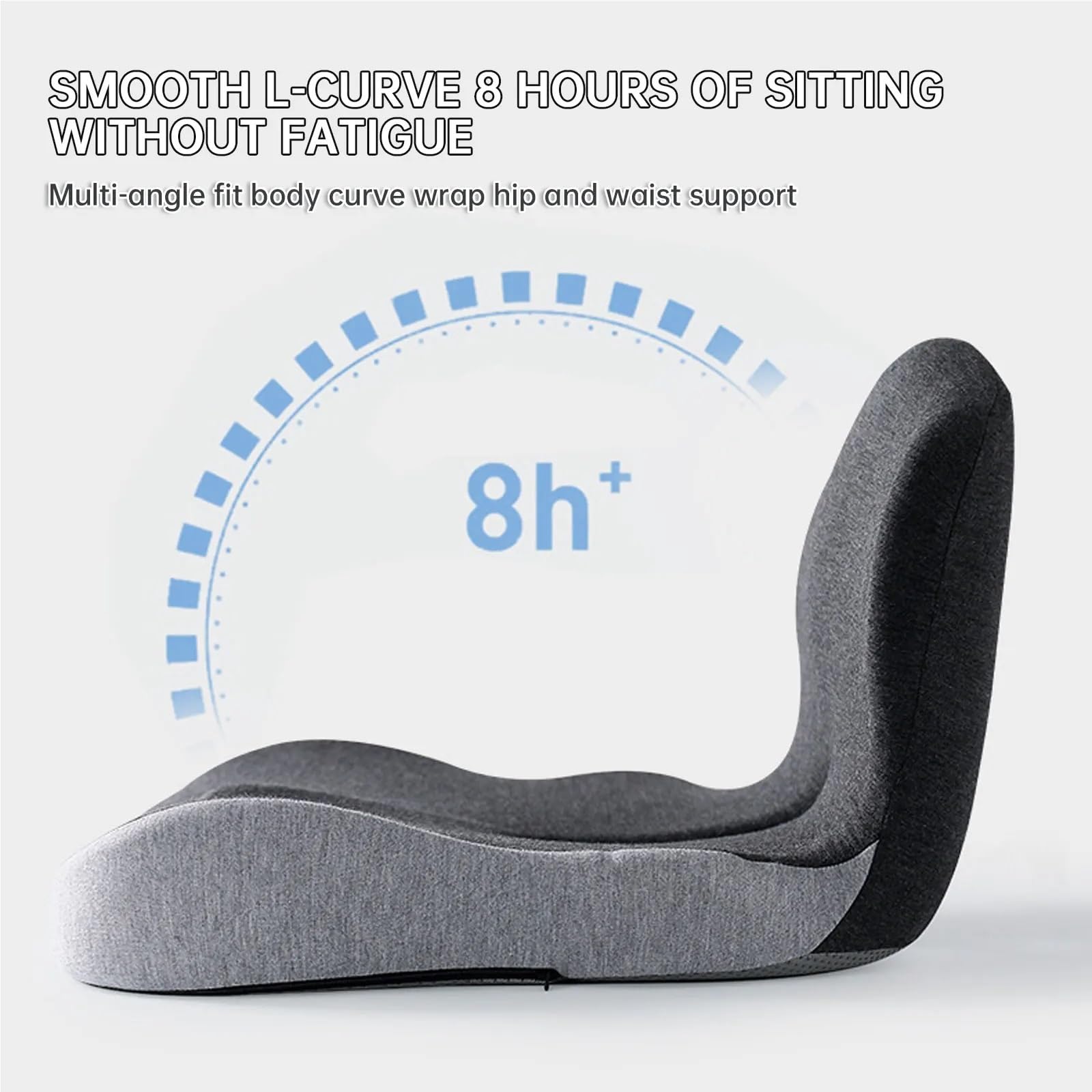 Memory Foam Sitzkissen Einteiliges Sitzkissen aus Memory-Schaum, Rückenlehne, Kissen, Bürostuhl for Studenten, Stuhlkissen, Auto-Taillen- und Gesäßkissen Für Bürostuhl(Blue)