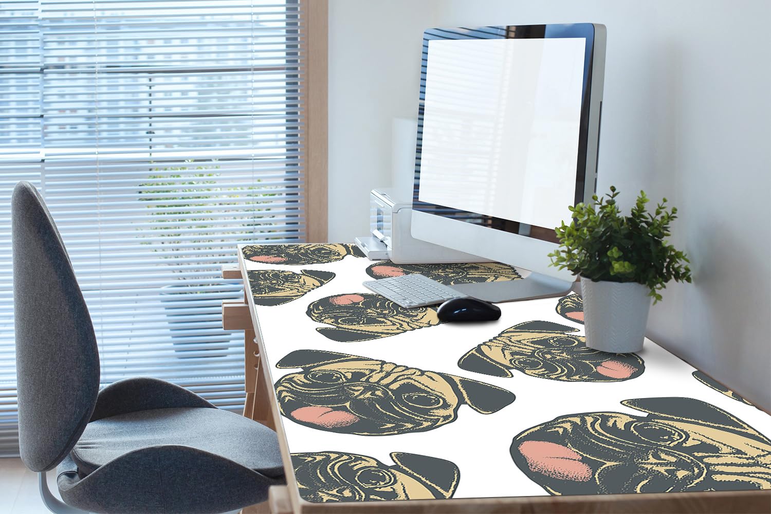 Tappetino da Scrivania 120x60 cm Protezione e Decorazione in Vinile PVC Antiscivolo Impermeabile Facile da Pulire Superficie Protettiva per Ufficio e Casa - Carlini