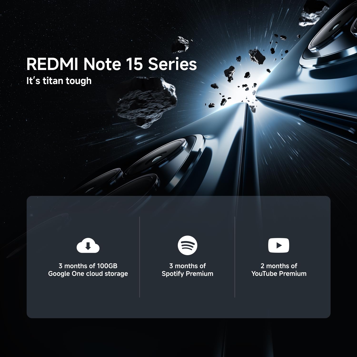 XIAOMI Redmi Note 15, Smartphone 6+128 GB, Massive 6000mAh Battery, Water Resistance, 108MP Super-clear Camera, 6.77" FHD+ Display, Glacier Blue, Warranty 2 years, Charger Not Included — view 2