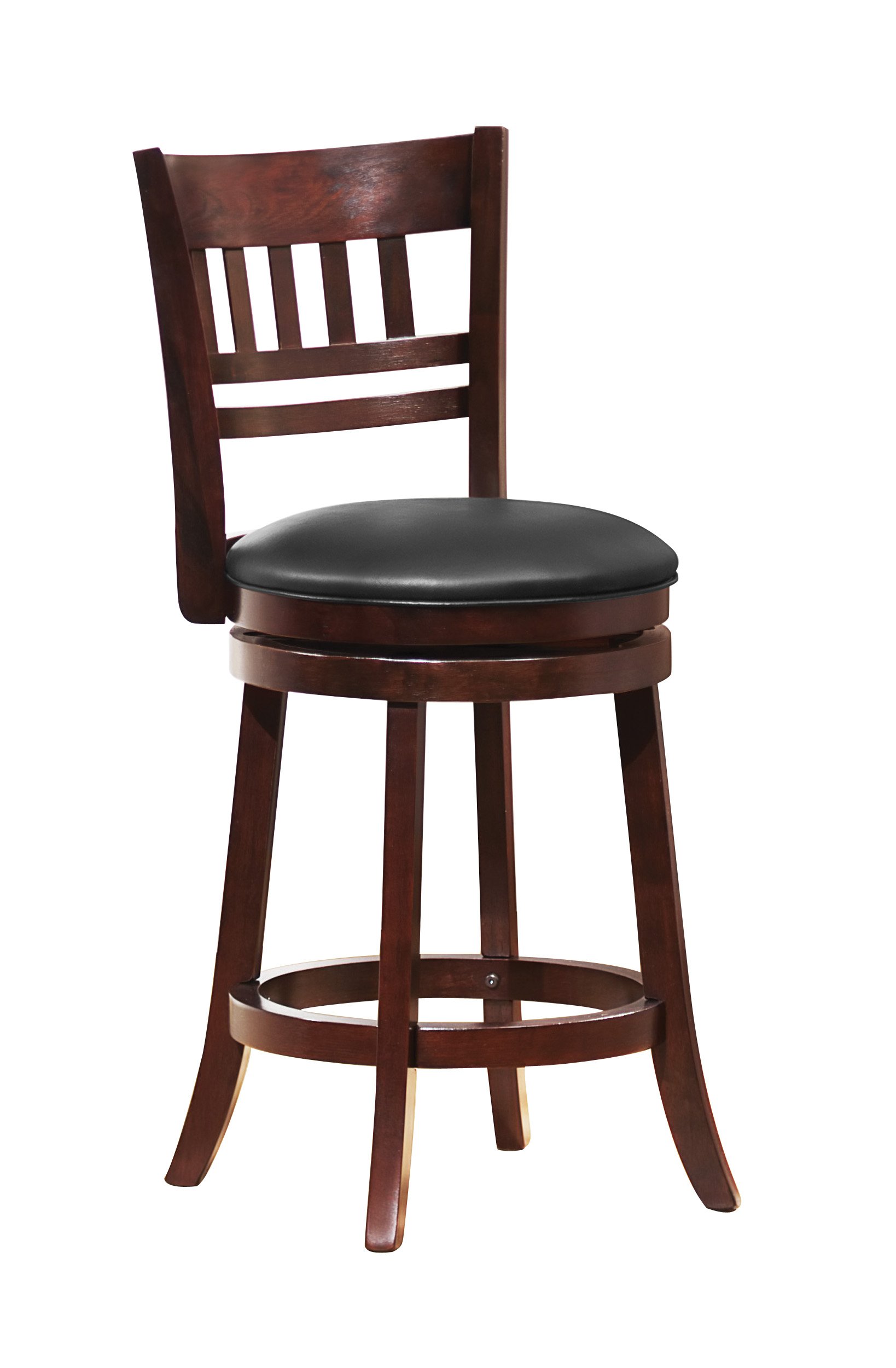 Homelegance Shapel Swivel Counter Height Barstool, 25"SH, Cherry (Lattice Back)