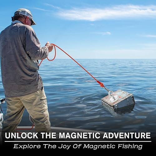 Miniatura 59 de Imán de pesca de neodimio, fuerza de tracción de 150 libras, imán fuerte de tierras raras con perno de ojo avellanado para colgar, hogar, cocina
