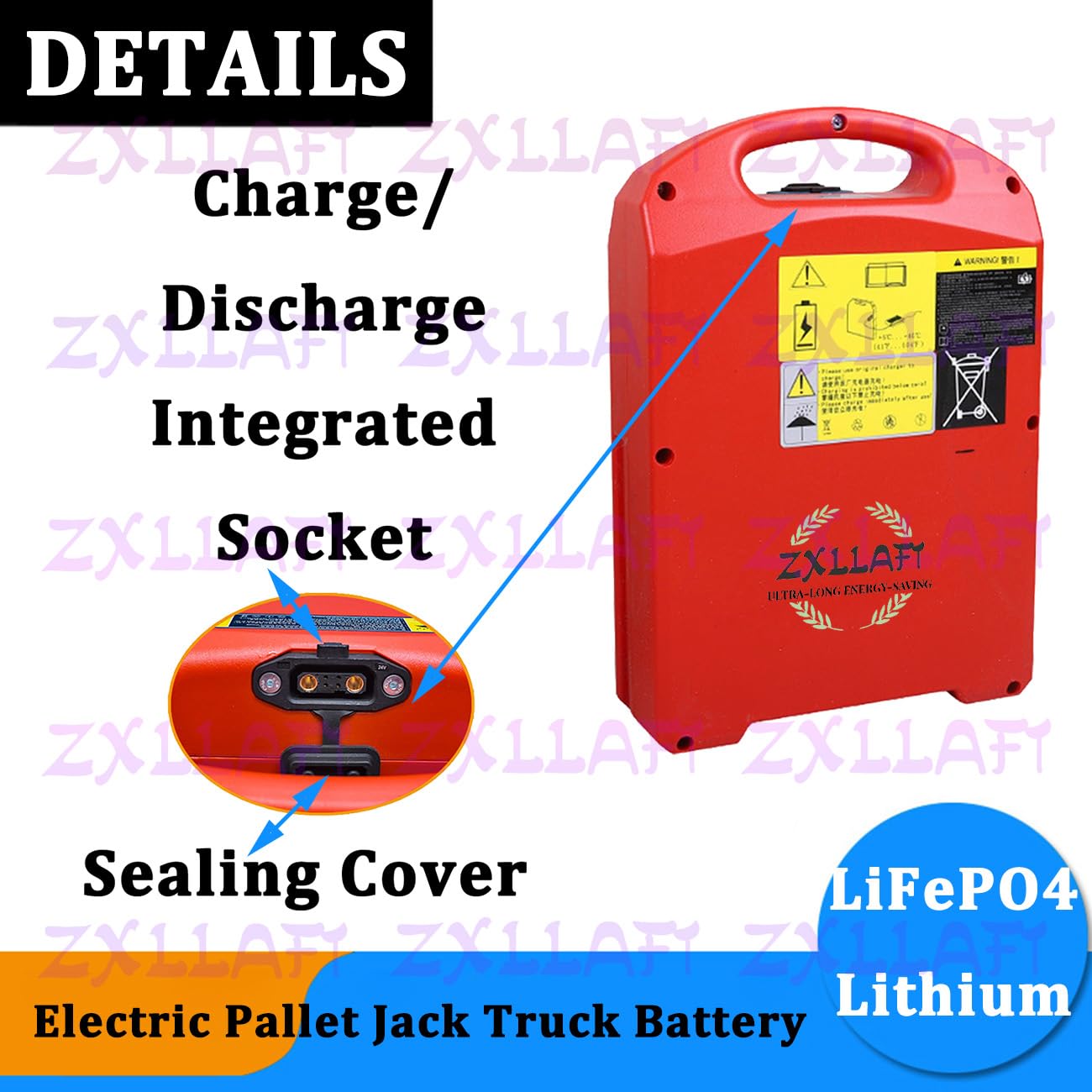 48 V 24 V Batteria transpallet Elettrico per CBD18/20J-LI3 | Batteria al litio per carrello elevatore elettrico CBD15J-LI3 Batterie ricaricabili LiFePO4 con caricatore e guscio ABS