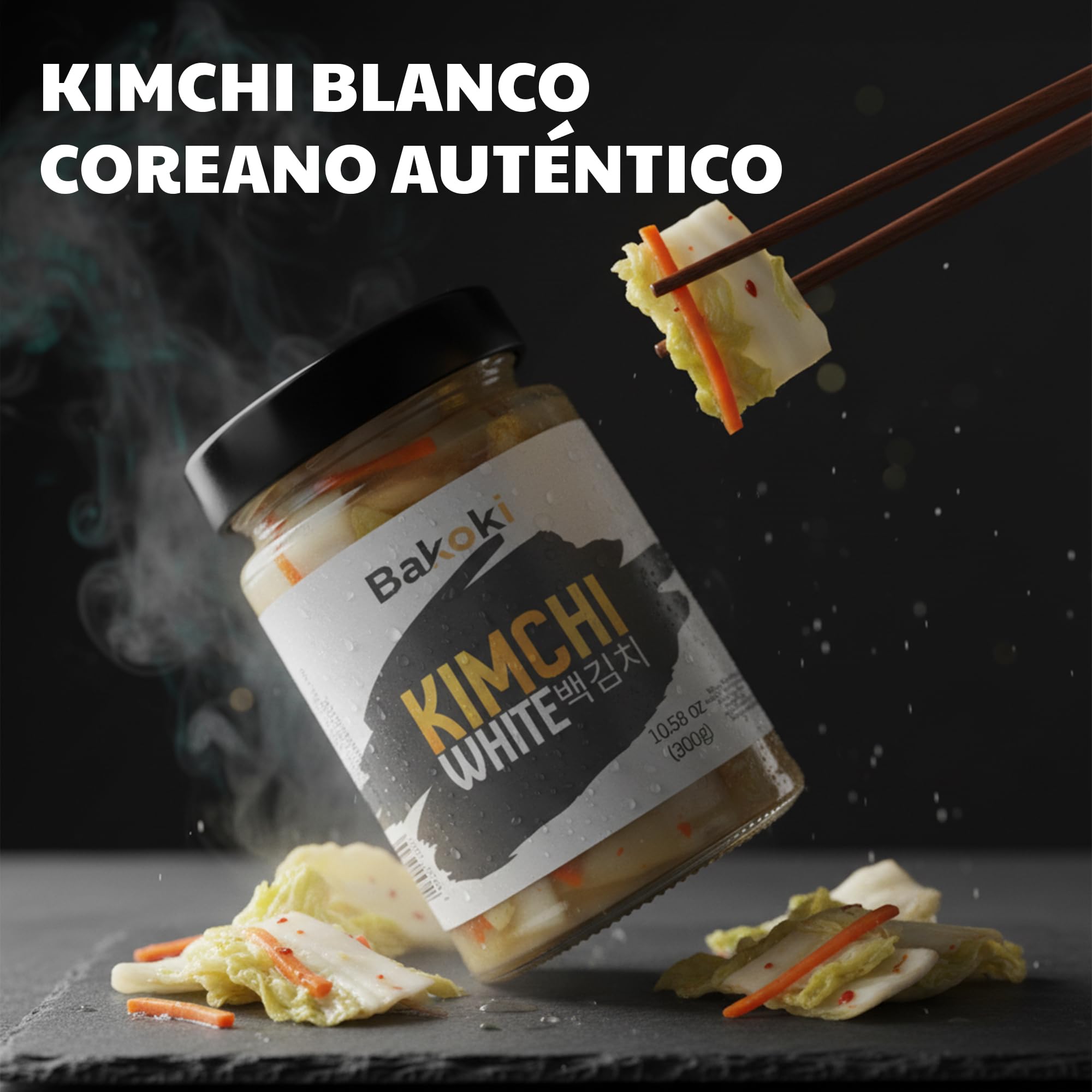 Bakoki 백김치 Baek‑Kimchi – Kimchi blanco, suave y sin picante, fermentado tradicionalmente, con baja emisión de olores – 2 × 300 g (ideal para almuerzos, bowls y guarniciones) — view 6