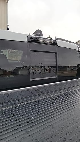 Miniatura 9 de Xinghe Calcomanía para Ford F150 2015-2022, F250 F350 2017-2023 Mountain Forest American Flag para ventana central trasera de camión, calcomanía de