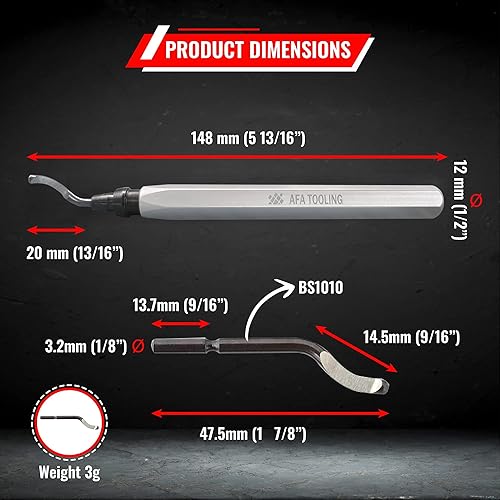 Vista 24 de AFA Tooling - Herramienta de desbarbado con 31 cuchillas giratorias de acero de alta velocidad - Funciona en metal, resina, tubos de PVC, cobre