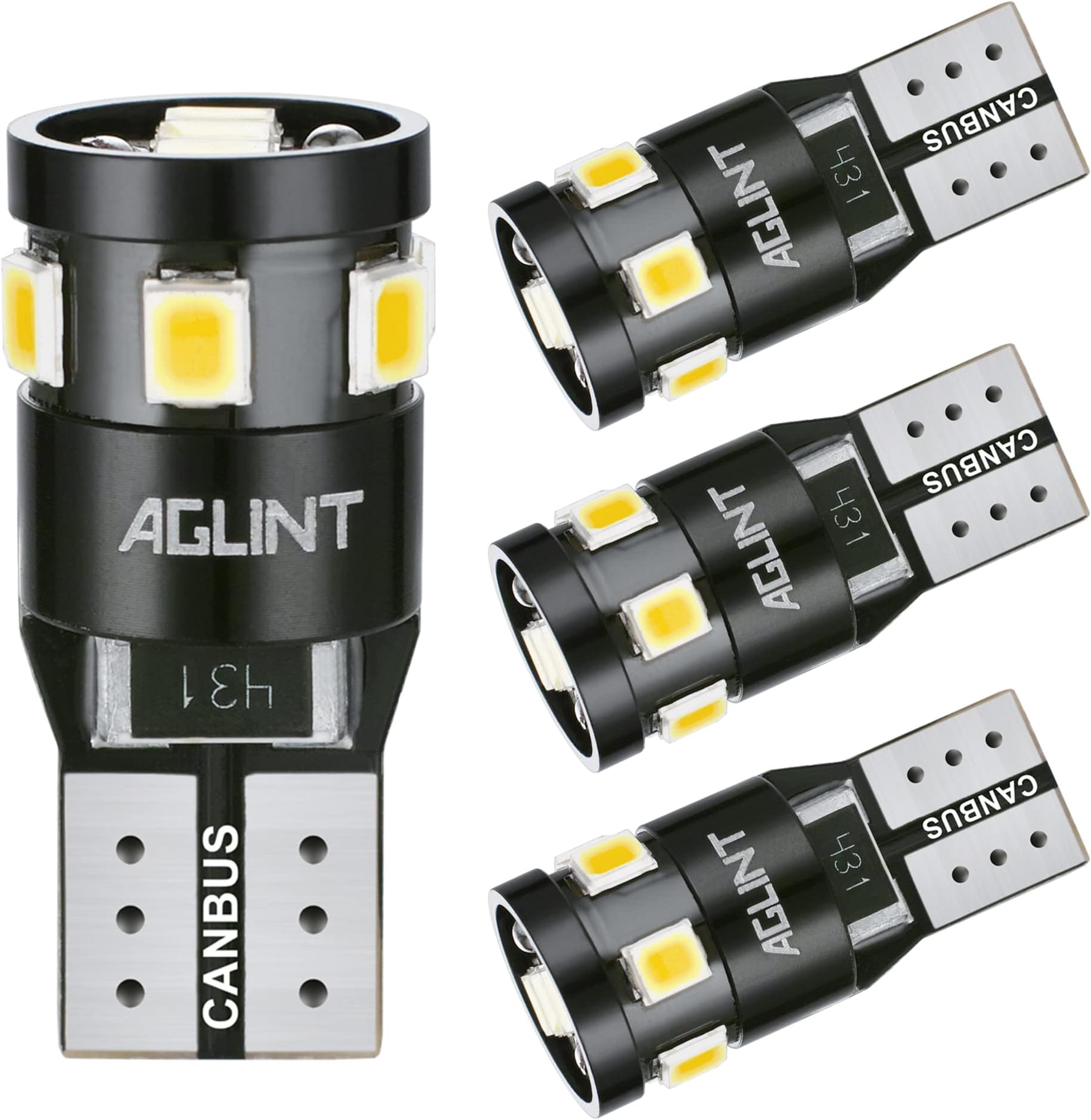 4 Lampadine LED W5W T10 Canbus 6000K Bianco - Per Luce Targa, Interni, Cruscotto Auto