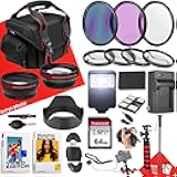 67mm Accessory Bundle for Canon EOS RP + Wide Angle and Telephoto Lens + Battery + 64GB Memory Card + Slave Flash + Filters + Monopod + More(26 pc Bundle)