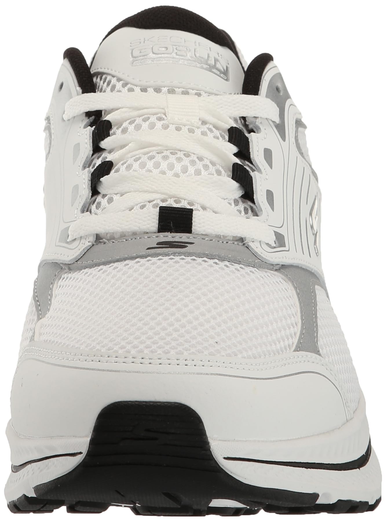 Skechers Herren Go Run Consistent 2.0 Silver Wolf Sneaker, Weiß/Silber, 41.5 EU Weit – Ansicht 2