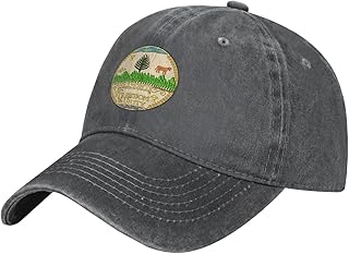 State Seal of Vermont Hat Retro Vintage Washed Cotton Denim Baseball Caps Deep Heather