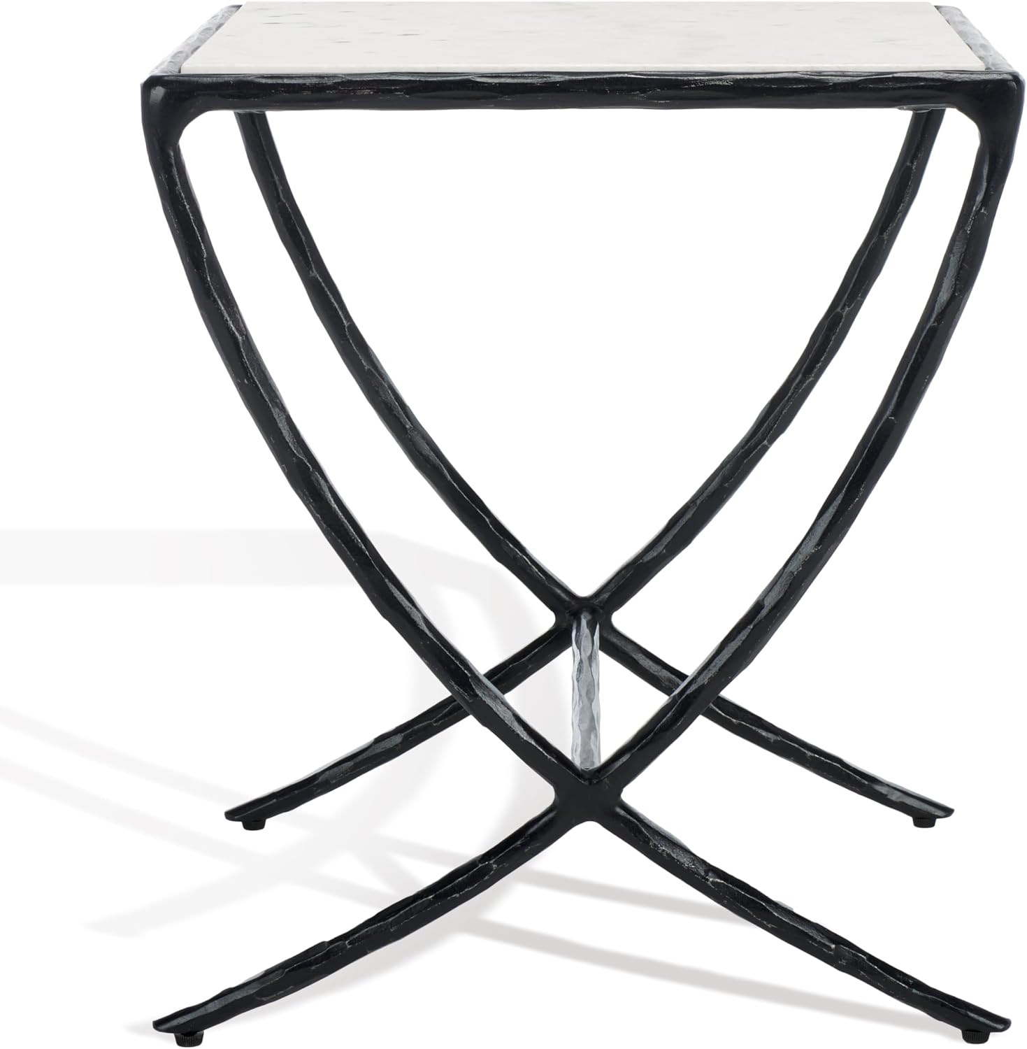 SAFAVIEH Couture Collection Debbie Black/White Square Metal Accent Table (Fully Assembled)