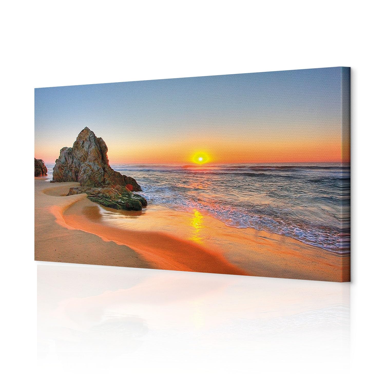 decomonkey Bilder Sonnenuntergang 150x50 cm 1 Teilig Leinwandbilder Meer