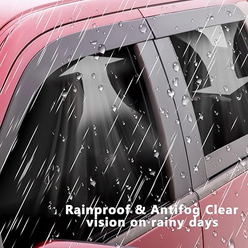 Miniatura 4 de AUTORIFIC Protectores de lluvia con cinta adhesiva para ventana lateral, juego de 4 piezas extra duradero para Honda HR-V HRV LX EX-L Sport 2023