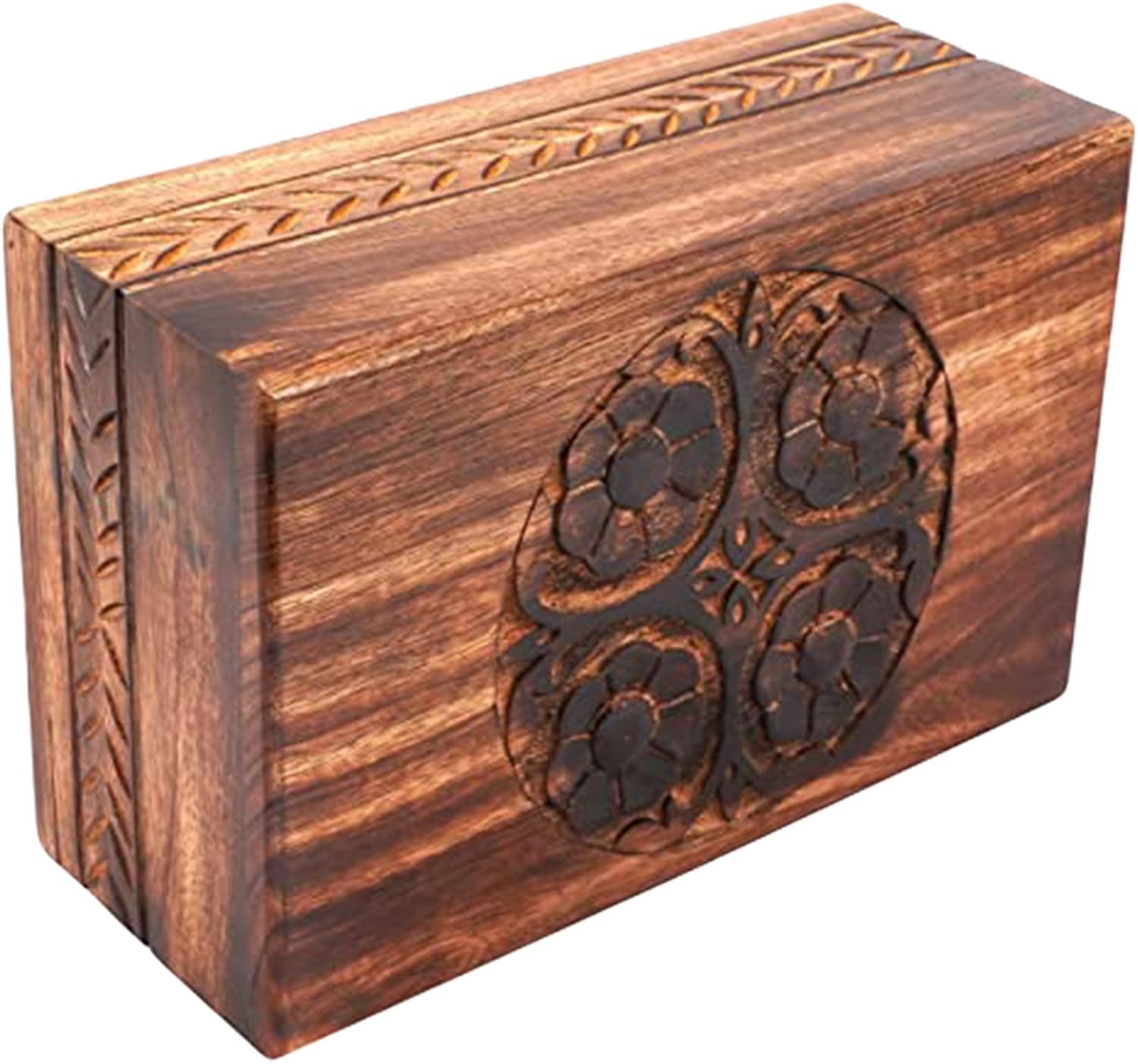 Urn for Human Ashes Adult Handcrafted Beautifull Large Wooden Urn Home Decorable Mom Dad Memory Urns Ideal for Birthday Gift by A-F Luxury Handicraft