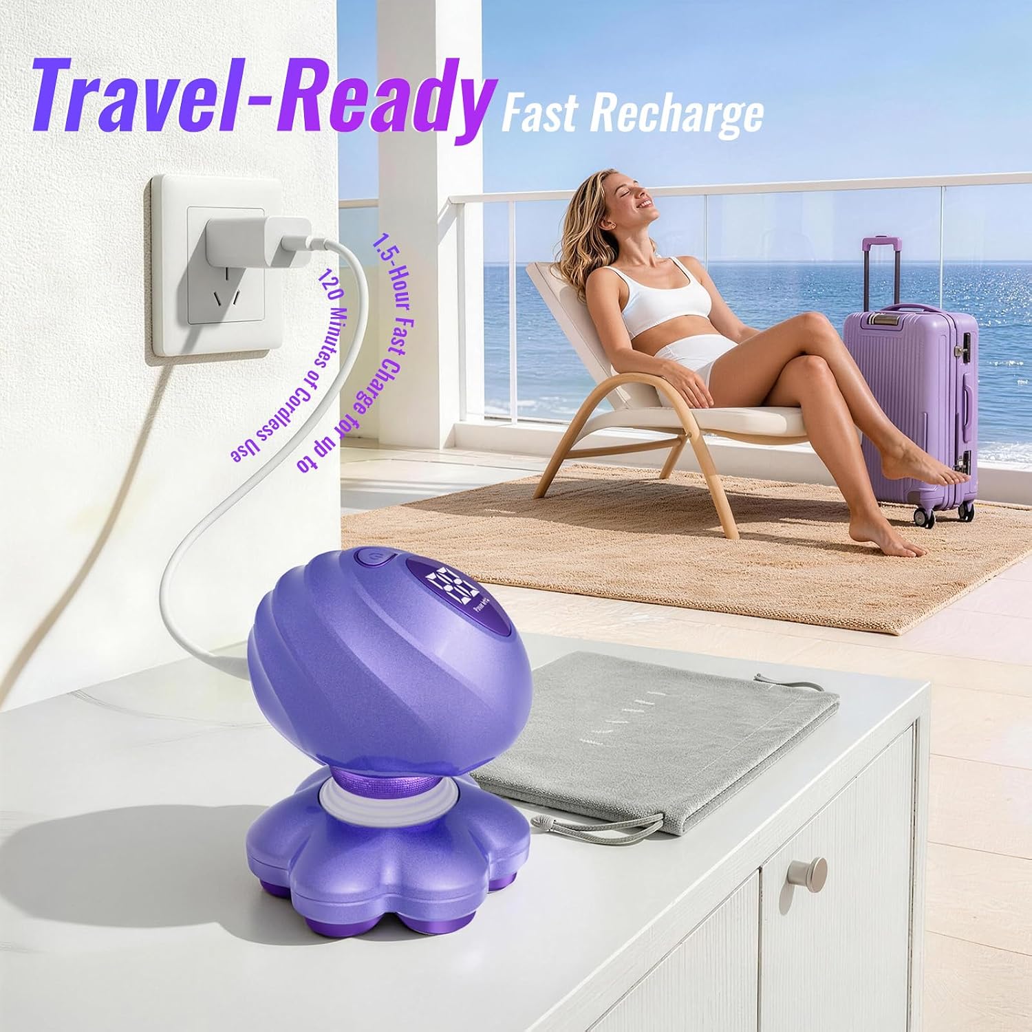 Flyant Electric Razors for Women Legs, 7D Rechargeable Body Shaver, IPX7 Waterproof Wet Dry Electric Shaver, Lady Hair Remover for Face Underarm Pubic, Purple