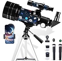 Vista 9 de Telescopio para Astronomía de Adultos, apertura de 70 mm y longitud focal de 400 mm, telescopio astronómico portátil para principiantes mayores de 8