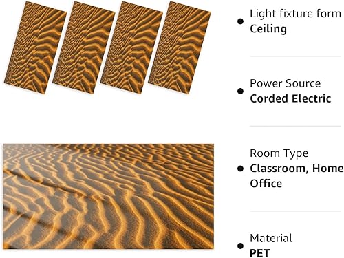 Miniatura 3 de Cubiertas decorativas de luz fluorescente para aula, oficina, escuela, arena Gran Canaria al amanecer, cubiertas de luz de techo, filtros de luz,