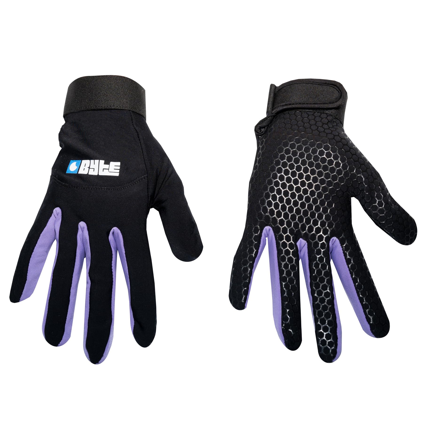BYTE SKIN HOCKEY GLOVES BLACK PURPLE (MEDIUM)
