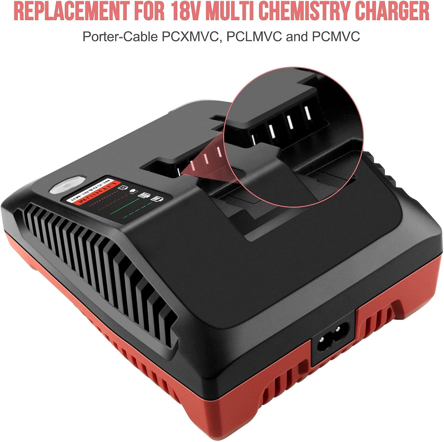 ADVTRONICS 2 Packs 18V Lithium PC18BLX Battery and PCXMVC Charger Compatible with Porter Cable 18V Battery PC18B PC18B-2 PC18BL PC18BLX PC18BLEX