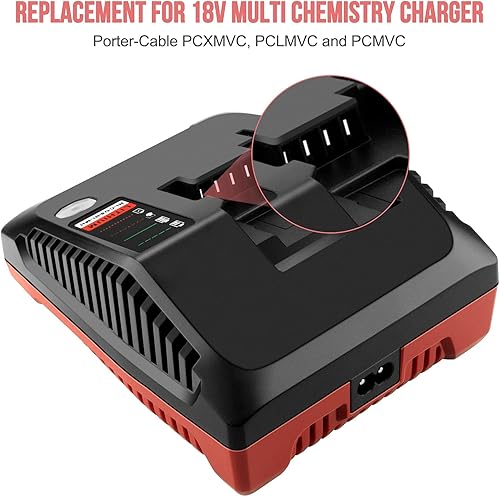 Miniatura 4 de ADVTRONICS Paquete de 2 baterías PC18BLX de litio de 18 V y cargador PCXMVC compatibles con cable Porter de 18 V, batería PC18B PC18B-2 PC18BL