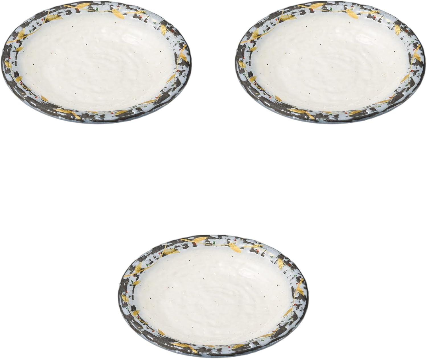 Setomonohonpo Set of 3, Laurel Grain 4.5 Dishes, 5.6 x 0.8 inches (14.2 x 2 cm) | Medium Plate Porcelain