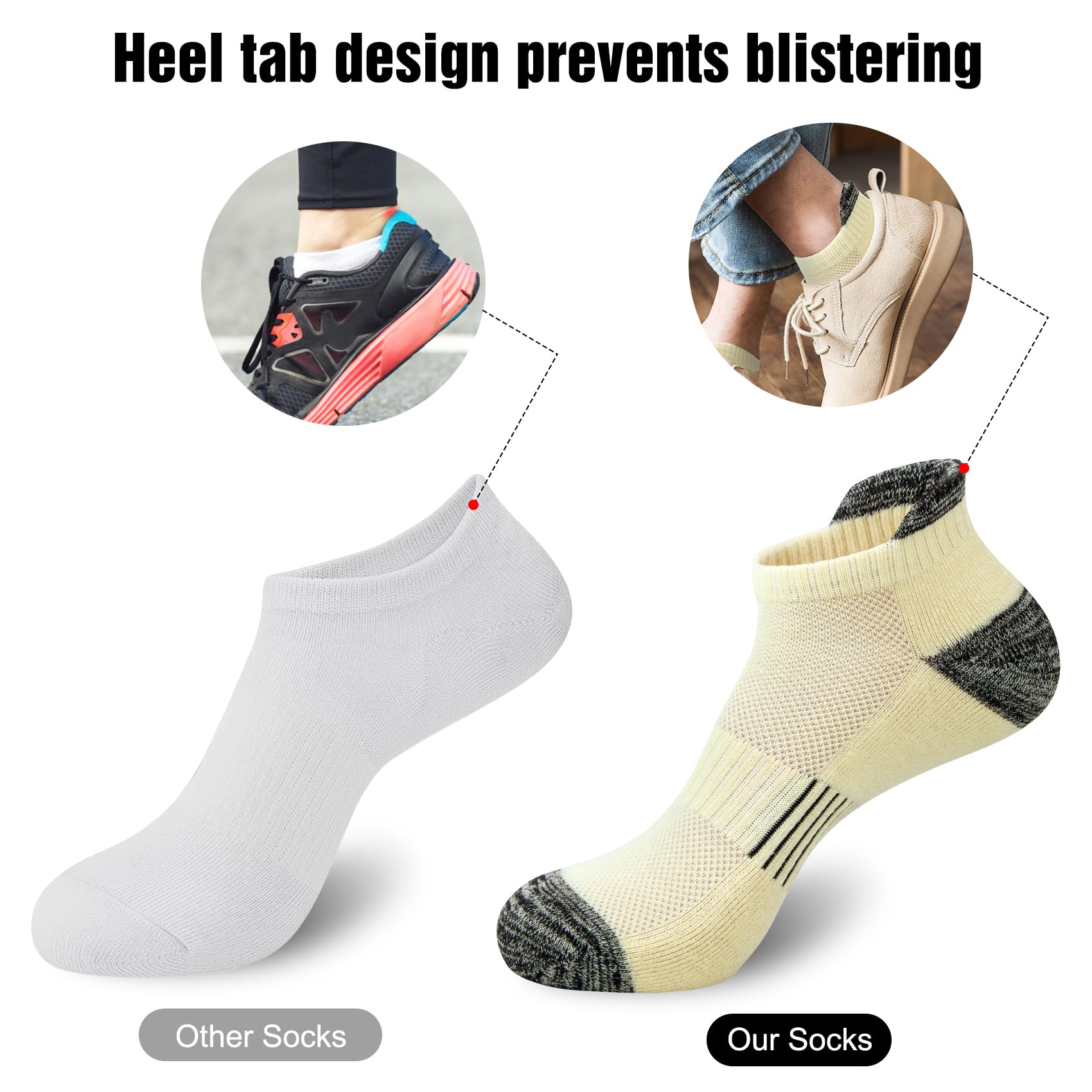 Wostock Calzini Sportivi da Donna 35-40,Calzini da Corsa da Donna 6 Paia,Sportive Calze Alla Caviglia,Multicolore