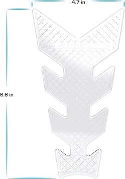 STOMPGRIP | Motorcycle Center Tank Pad Protector | Universal Fit | Vertebrae | Waffle Clear