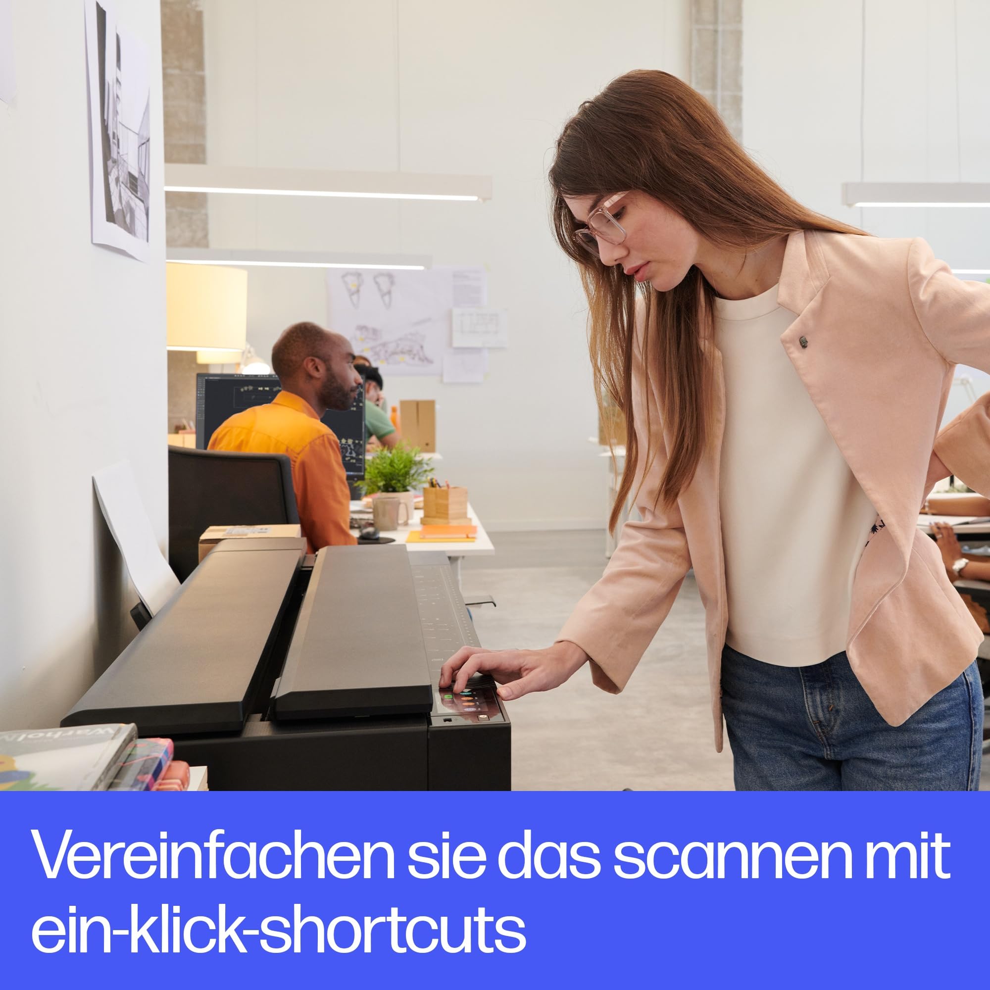 HP DesignJet T850 91 cm (2Y9H2A), Multifunktions-Großformatdrucker, Plotter, Scanner mit Frontladung, Standard A4-A0, 90 A0-Drucke/Stunde, Wi-Fi, Ethernet, 2 Jahre Garantie, Click, Schwarz