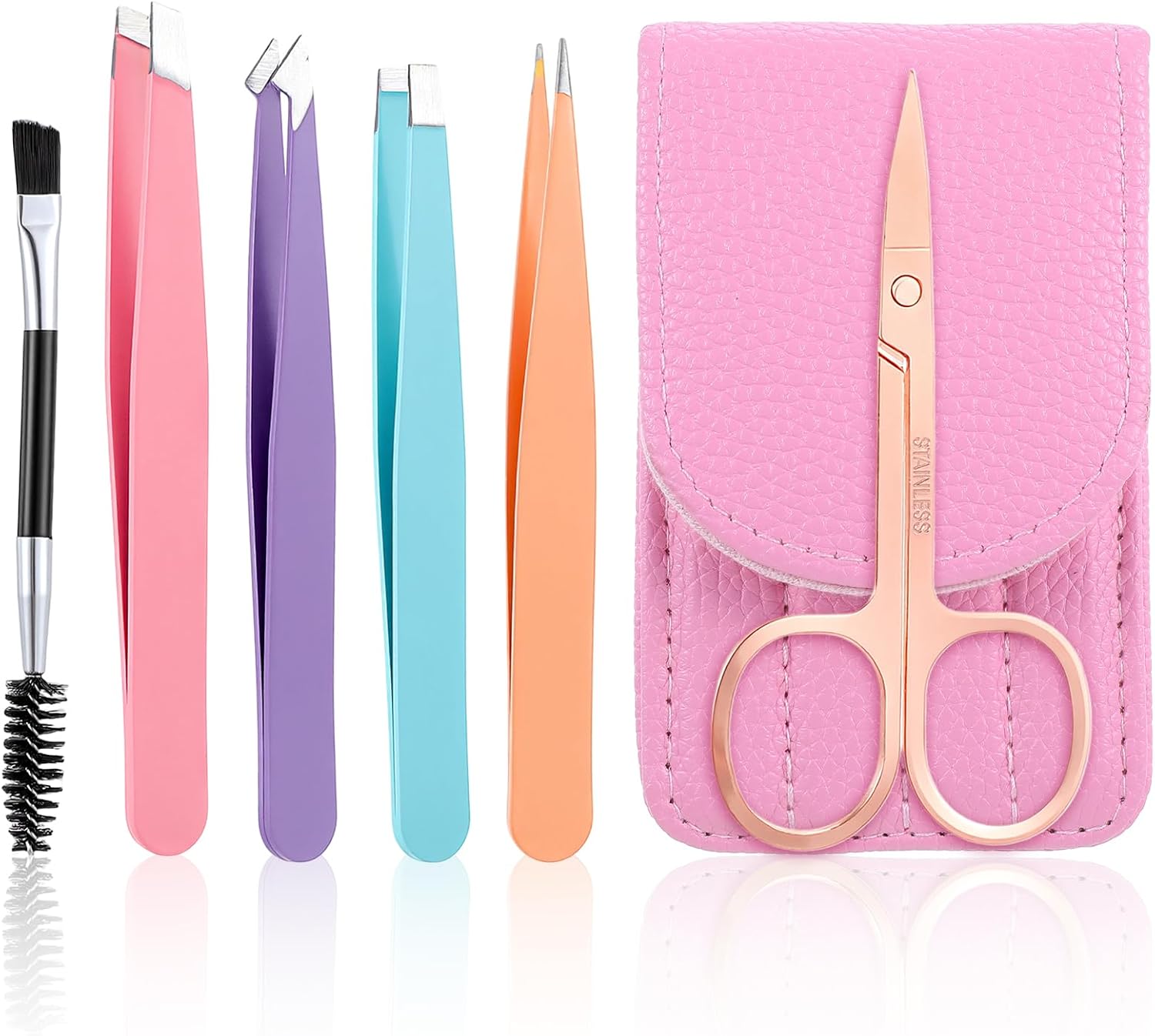 4Pcs Mini Tweezers for Women Facial Hair Eyebrows, Small Precision Tweezers Hair Eyebrow Tweezer for Women Men Facial Hairs Plucking Removal