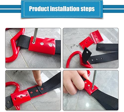 Miniatura 3 de gunhunt 2 correas de mango en forma de corazón para automóvil, cordón de advertencia para decoración, cordón de parachoques trasero con dije de