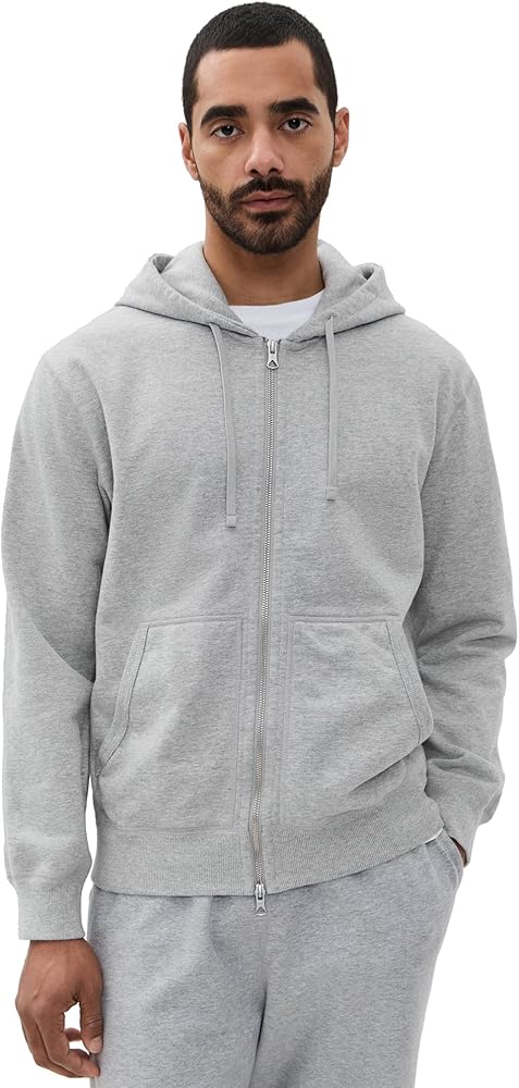 REIGNING CHAMP Men's Mid-Weight Terry Standard Zip Hoodie, Hgrey