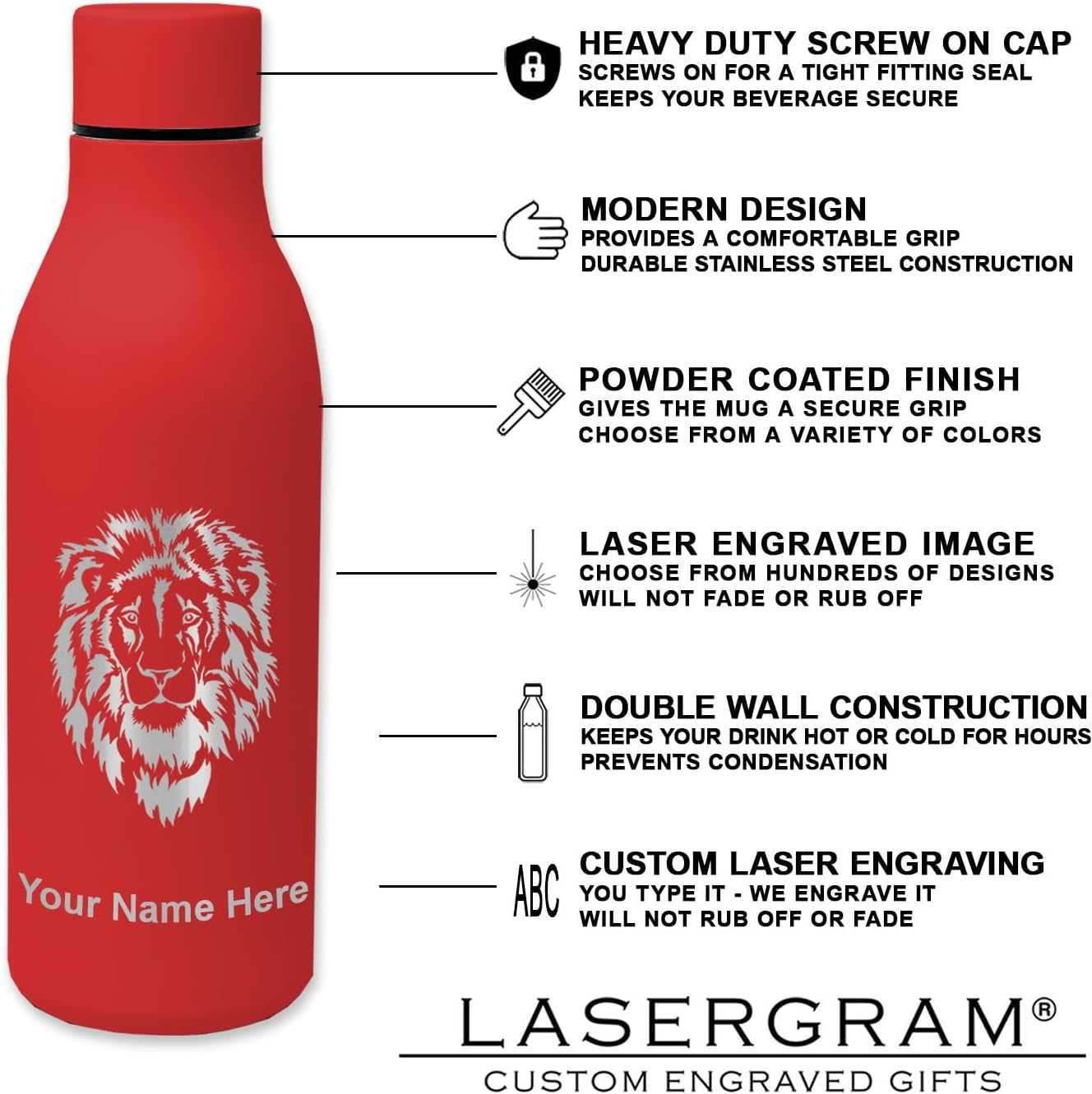 LaserGram Double Wall Stainless Steel Water Bottle, MA Medical Assistant, Personalized Engraving Included