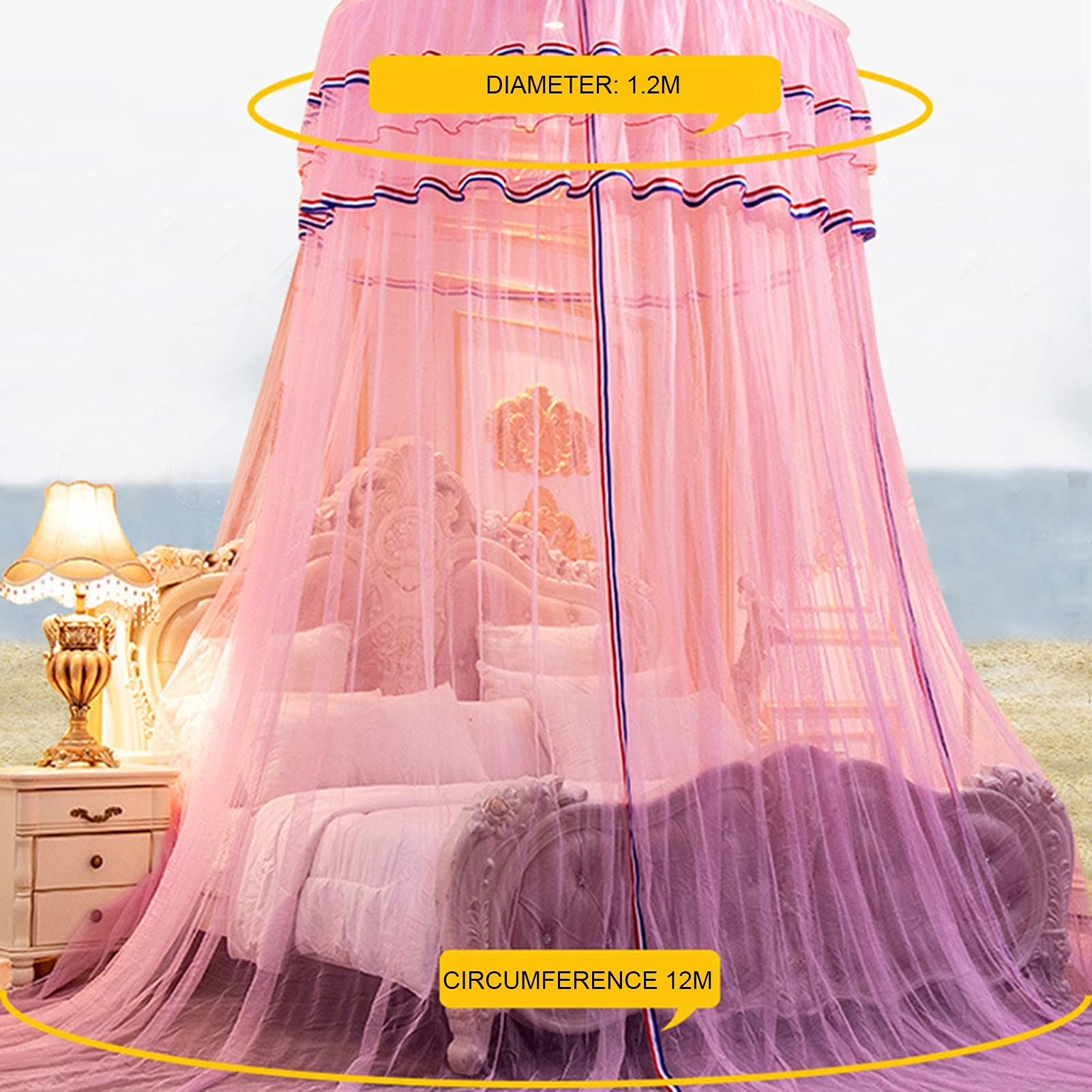 Ciel de lit pour lit Double et Simple, Berceau, moustiquaire Princesse, dôme, moustiquaire, Tente de lit avec Crochet adhésif, Vert
