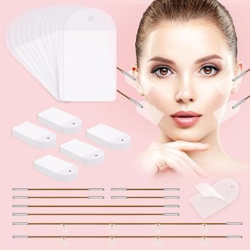 Neck Tape Lifting Invisible, Face Tape Lifting Invisible 140PCS Face Lift Tapes and Bands with 8 Strings Facelift Tape for Face, Neck Tape Lift Turkey for Sagging Skin Double Chin Jowls Eyes Wrinkles