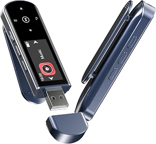 RUIZU 64GB USB MP3 Player with Bluetooth 5.3, Clip on Portable Music Player for Sports Running, USB MP3 Player Stick with FM Radio, Voice Recorder, Digital Audio Shuffle Repeat, Phone File Transfer