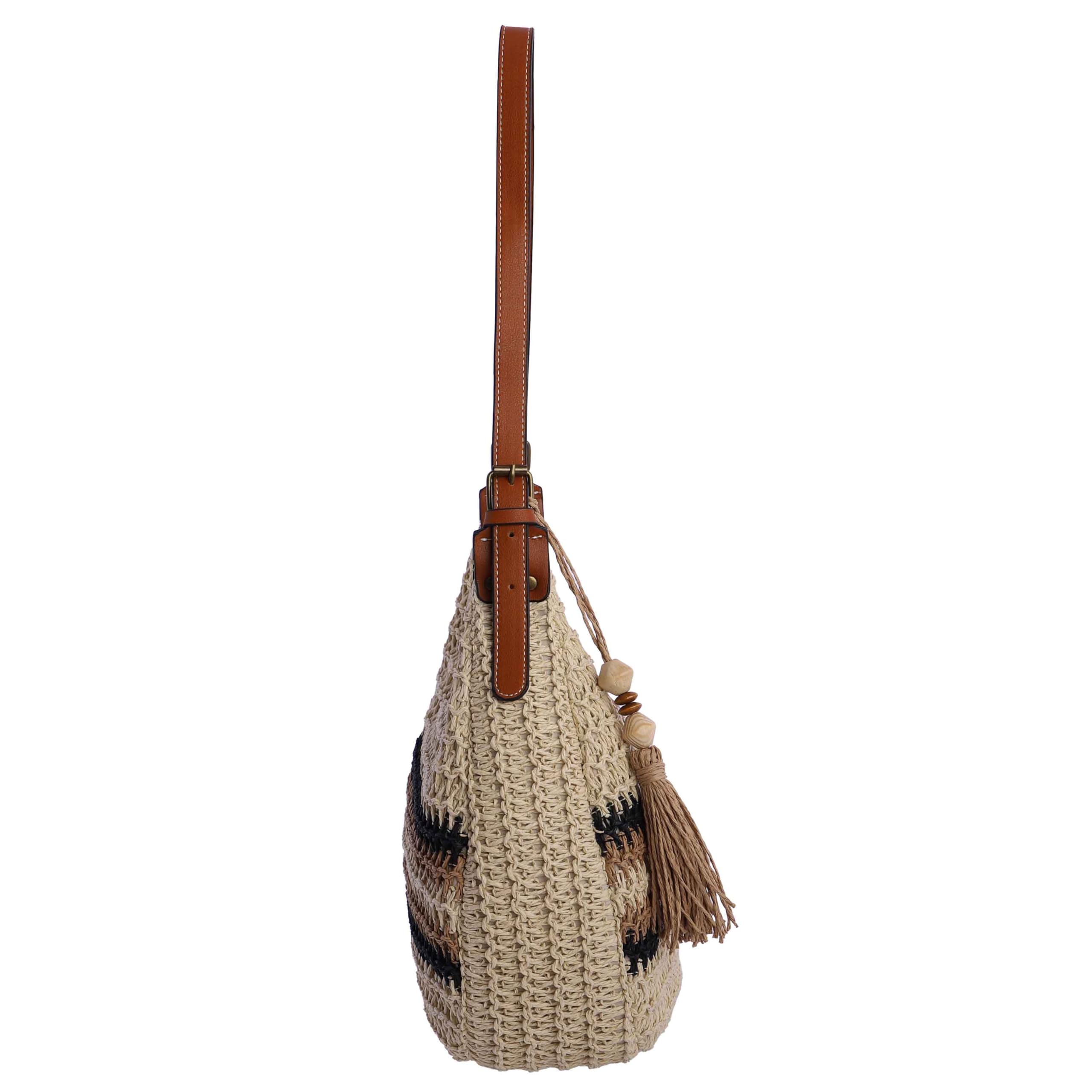 AMICHI - Bolso shopper mujer - Bolso mujer de rafia diseño artesanal para verano, Lanzarote